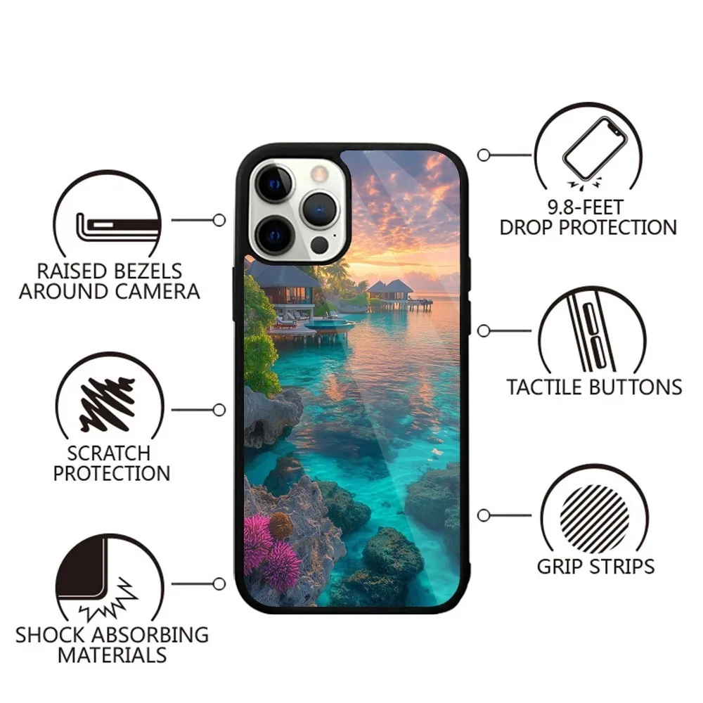 Чехол для телефона с картой Мальдивизов сильный магнит IPhone 16 15 14 13 Pro Max Plus 11 12 мини