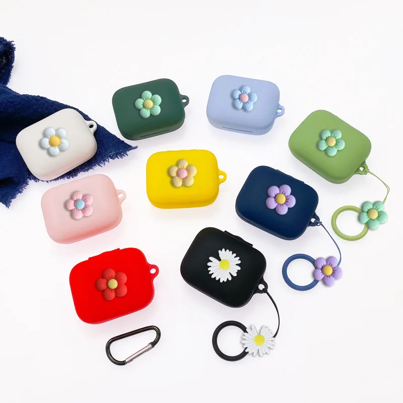 

Милый чехол с цветочным рисунком для oneplus Buds Pro, чехол с кольцом-держателем для наушников, симпатичный силиконовый чехол для телефона OnePlus Buds ...