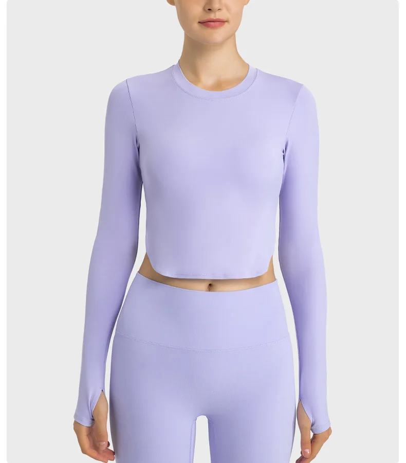LuluTop Women Gym Sport Shirt Women's Long Sleeve Top Fitness Yoga Crop Top Sportswear Outdoor Leisure Jogging Womens Clothing