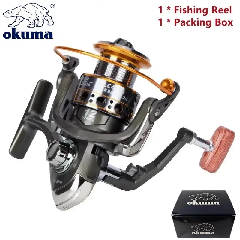 Фото Высокоскоростная рыболовная спиннинговая катушка Okuma 5.2:1, антикоррозийная, для морской и пресной воды, с передним и задним фрикционом, нагрузка до 10 кг №5