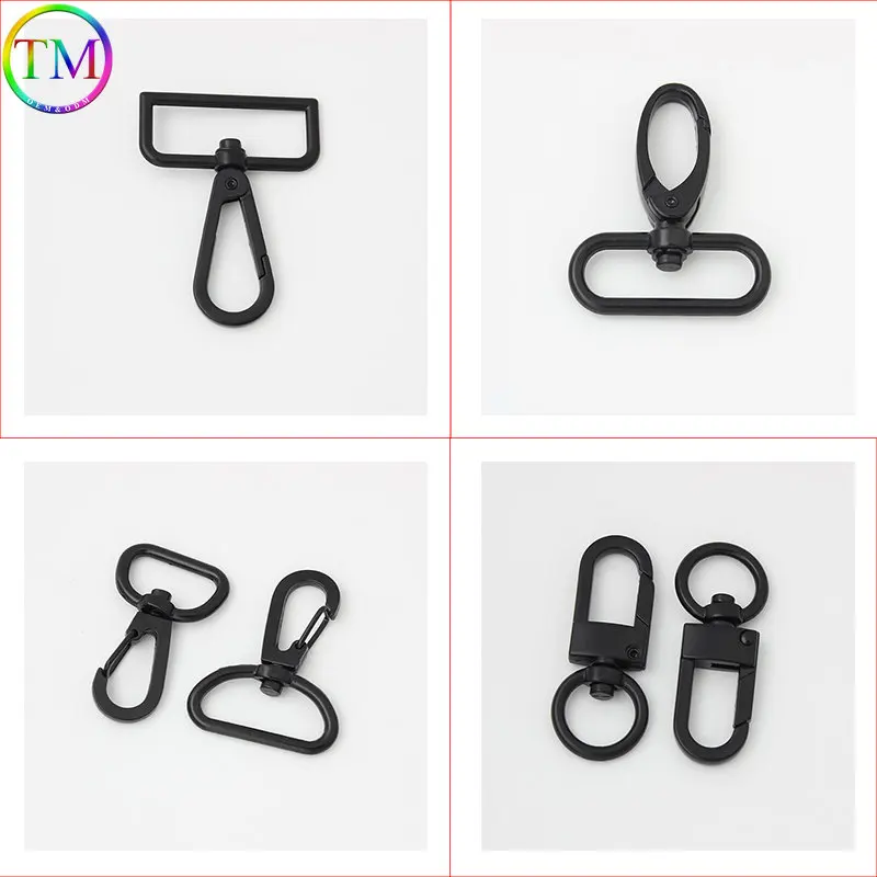 10-50 Pieces Dark Black Openable Leather Belt Snap Hook Swivel Lobster Clasp Openable Snap Hook Buckle Diy Hardware Accessories