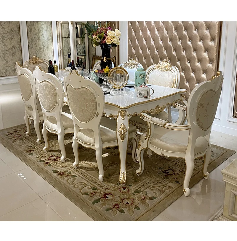 Combination Restaurant Large Family Dining Table Luxury Rectangular 8-person Dining T