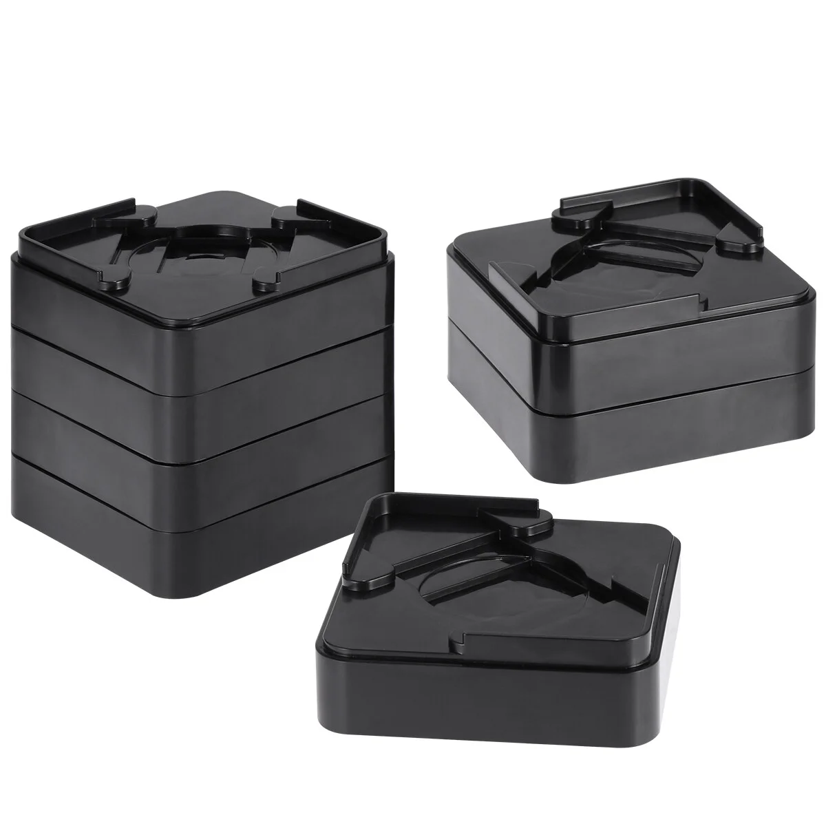 

Couch Black Heightener Anti- Furniture Lifting Pads Table Sofa Heightening Stackable Risers Adjustable Foot Leg