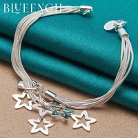 blueench 925 sterling silver star tassel bracelet for ladies party fashion temperament personality jewelry