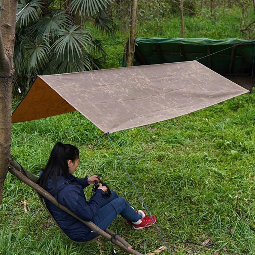 

Sunshade Canopy Garden Awning Hammock Tarpaulin with Storage Bag Camping Beach Shelter Ground Mat Wind Barrier