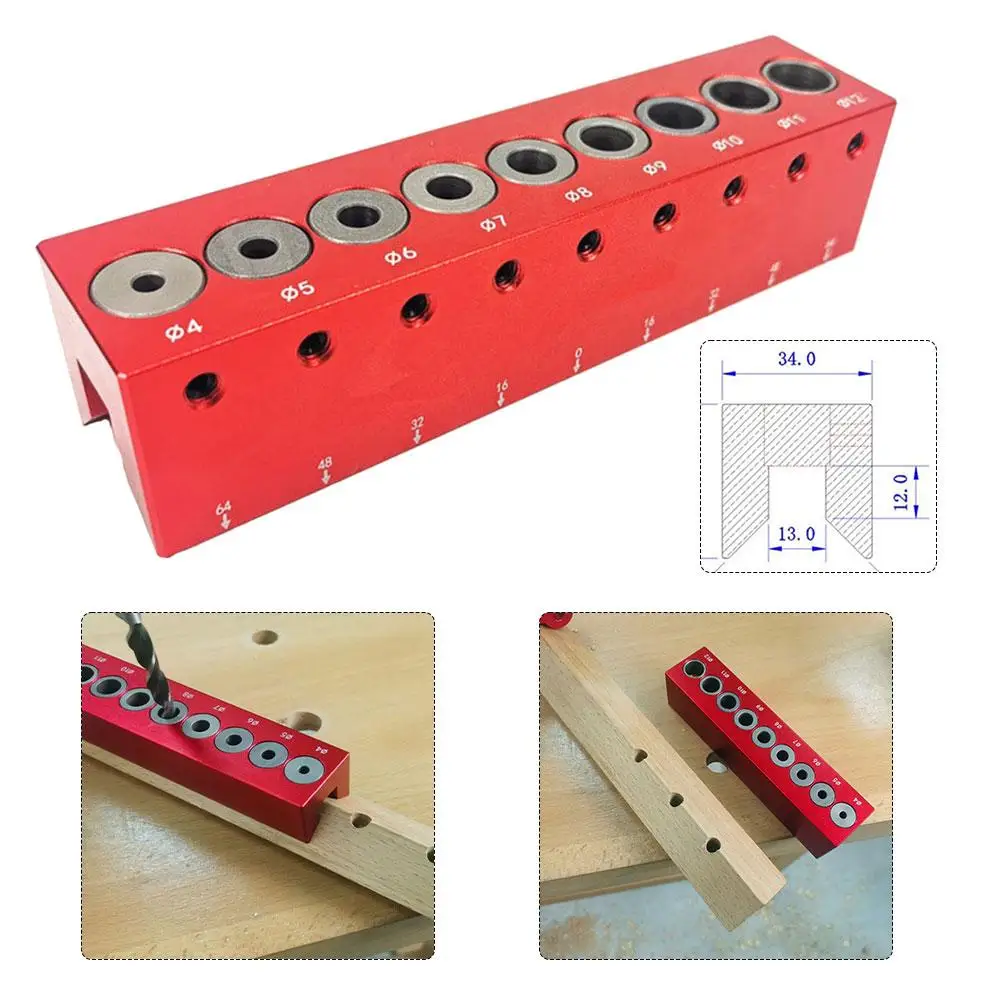

4-12mm Hole Puncher Locator Drill Guide Jig For Vertical Hole Drilling Positioning Locator Wood Bit Guide Jig Positioner Locato