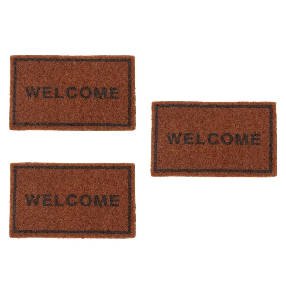 

House Rug Mini Welcome Floor Mat Dollhouse Pad Micro Landscape Carpet Carpets Door Kids Room Miniature houses