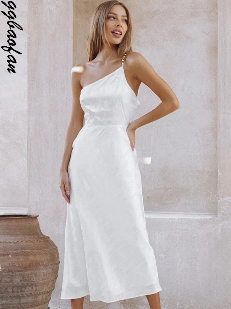 

Элегантное Длинное Платье Ggbaofan без рукавов с открытой спиной и цепочкой для женщин, Клубные вечерние пикантные жаккардовые платья для клув...