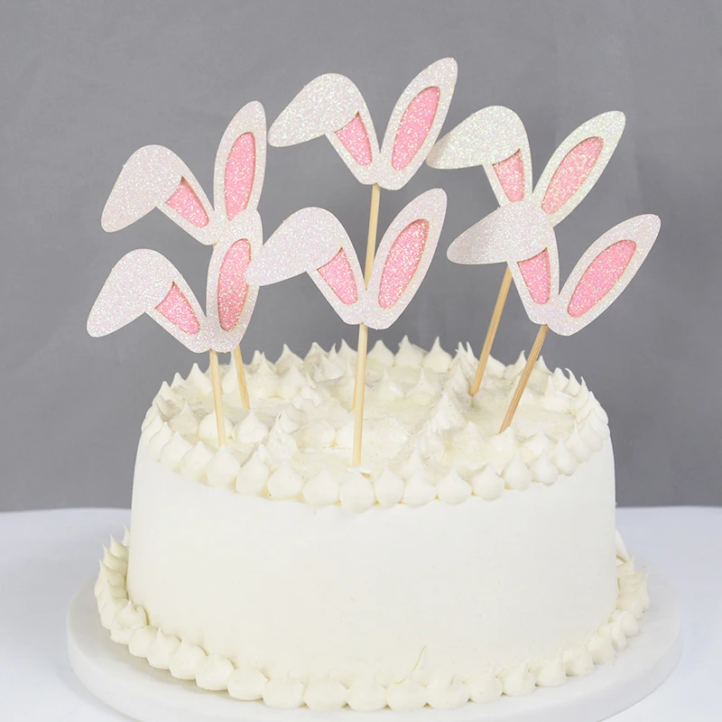 

12Pcs Easter Cake Decoration Rabbit Cupcake Topper Easter Decor For Home Kids Gift Birthday Party Supplies Baby Shower