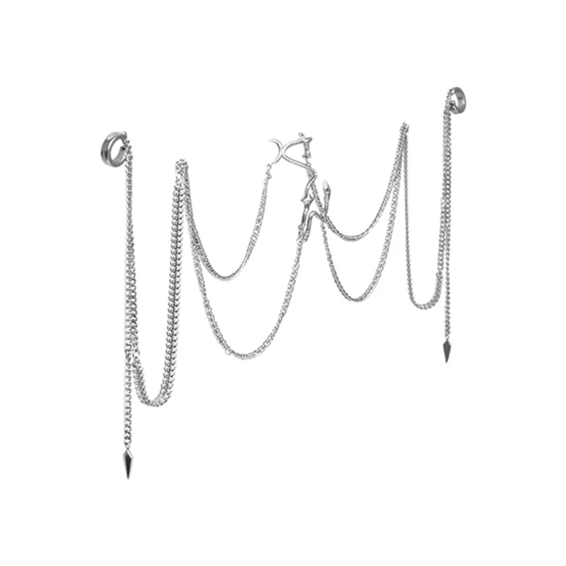 Цепочка CyberPunk простое украшение для лица и носа металлическая бижутерия модная