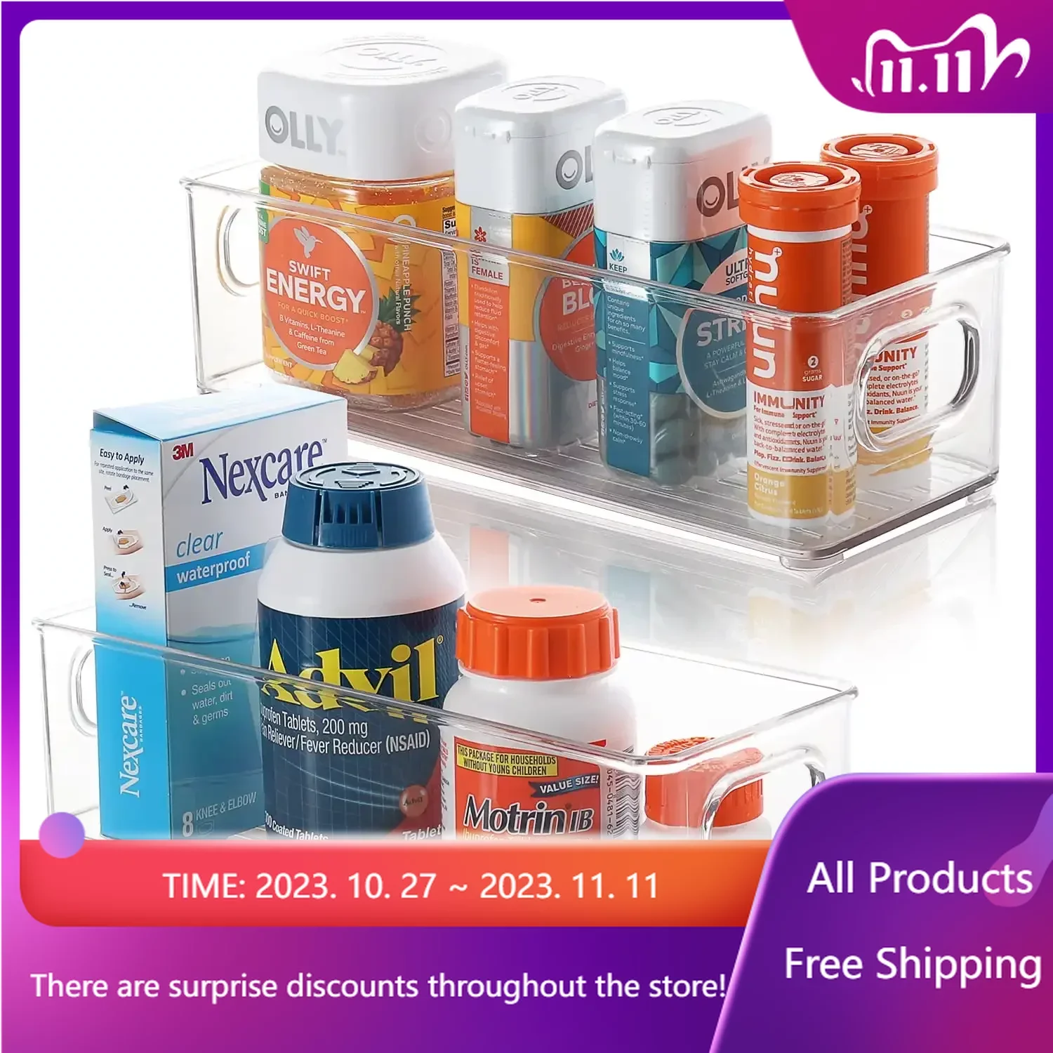 

Прозрачный пластиковый органайзер для хранения, корзина с ручками, кухонные аксессуары, искусственная кожа, домашняя организация и хранение, кухня рэп