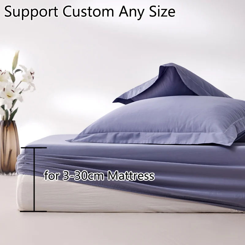 Простыня из египетского хлопка 800TC с резинкой однотонная простыня роскошный