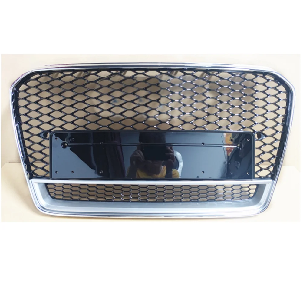 

For Audi A5/S5 2012 2013 2014 2015 2016 Car Front Bumper Grille Centre Panel Styling Upper silver Grill For Audi (For RS5 style)