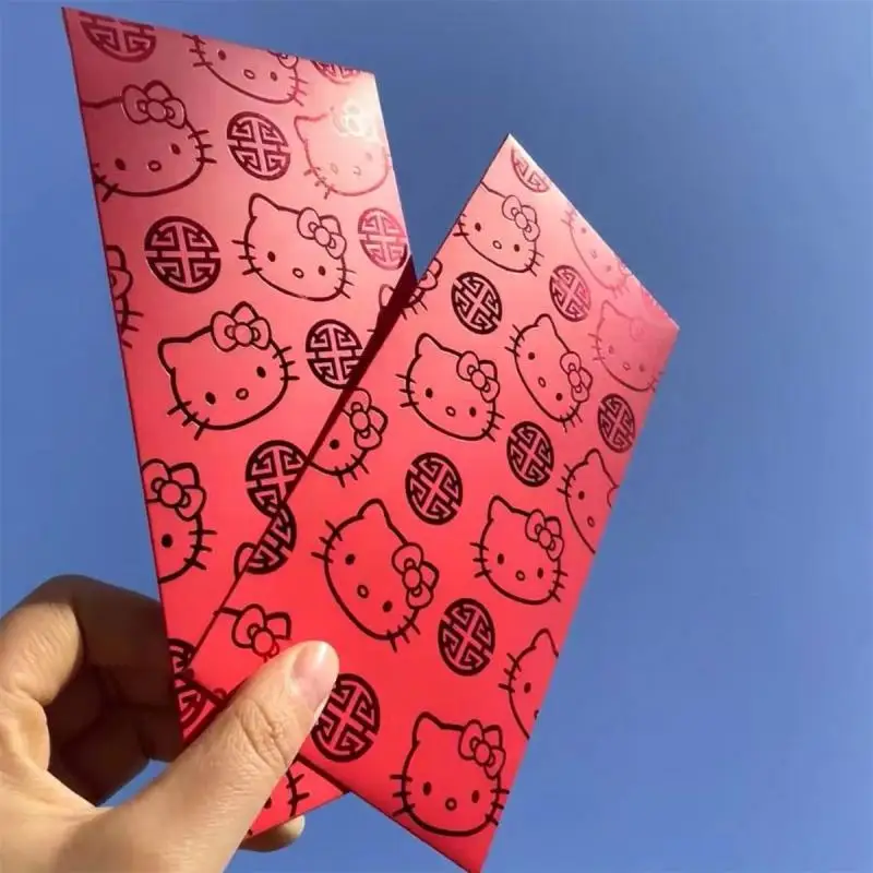 Новый милый красный конверт Sanrio Hellokitty Kawaii праздничные красные конверты