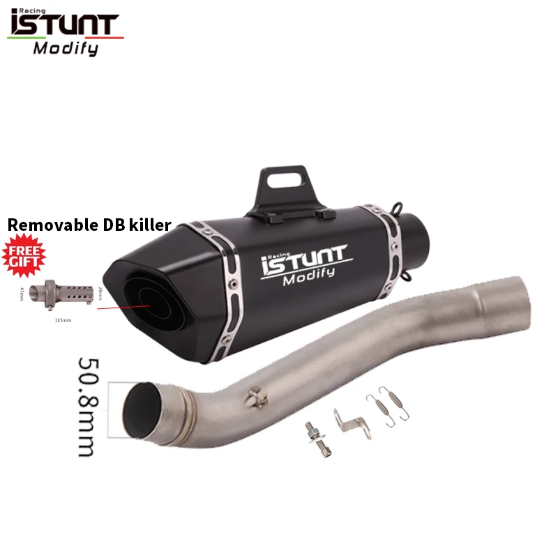 

Для Kawasaki Z750 2004-2008 мотоциклетные насадки на выхлопную трубу 51 мм, глушитель, надеваемая труба среднего звена с DB Killer, Escape из нержавеющей стали