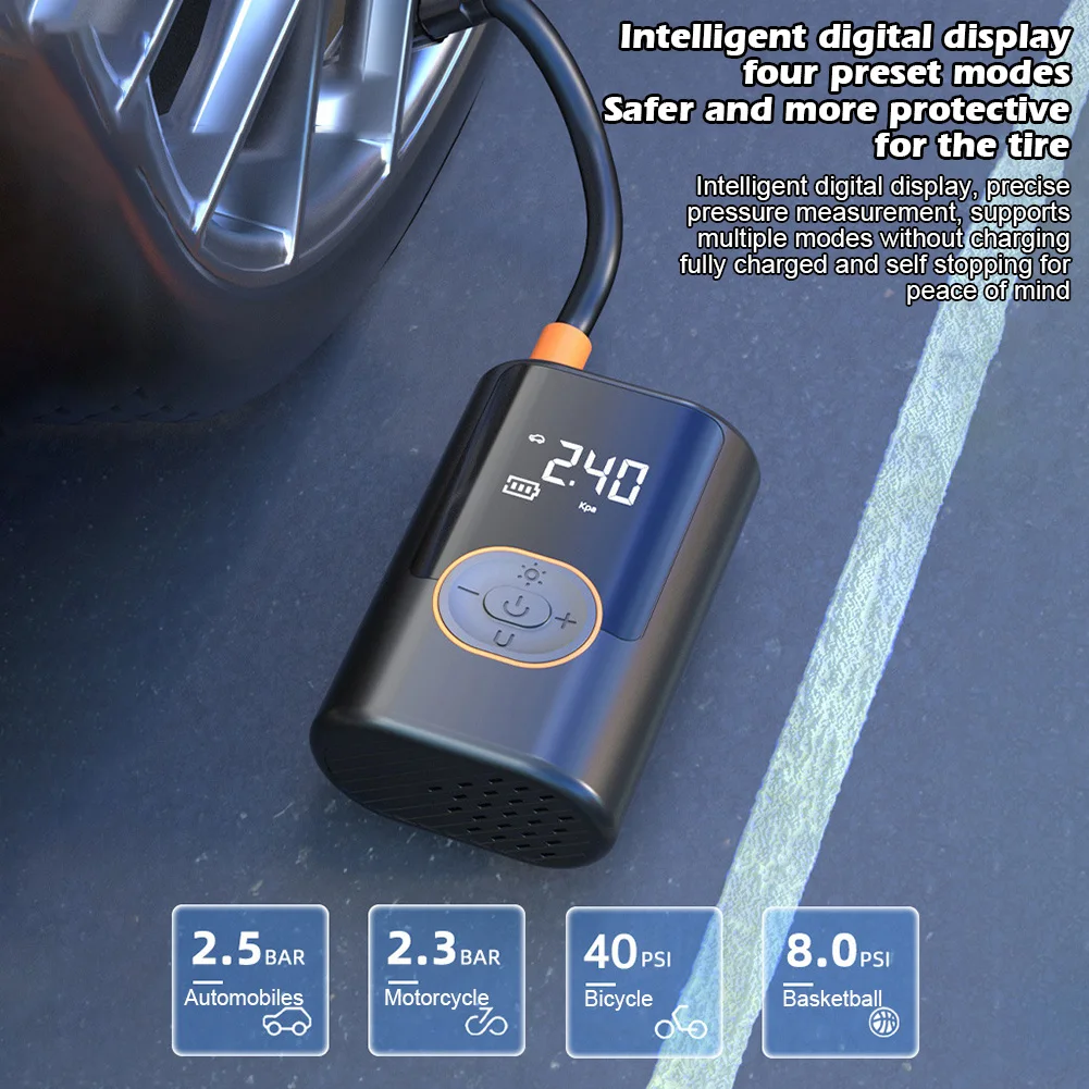 Компрессор автомобильный Аккумуляторный с USB-выходом 100 Вт