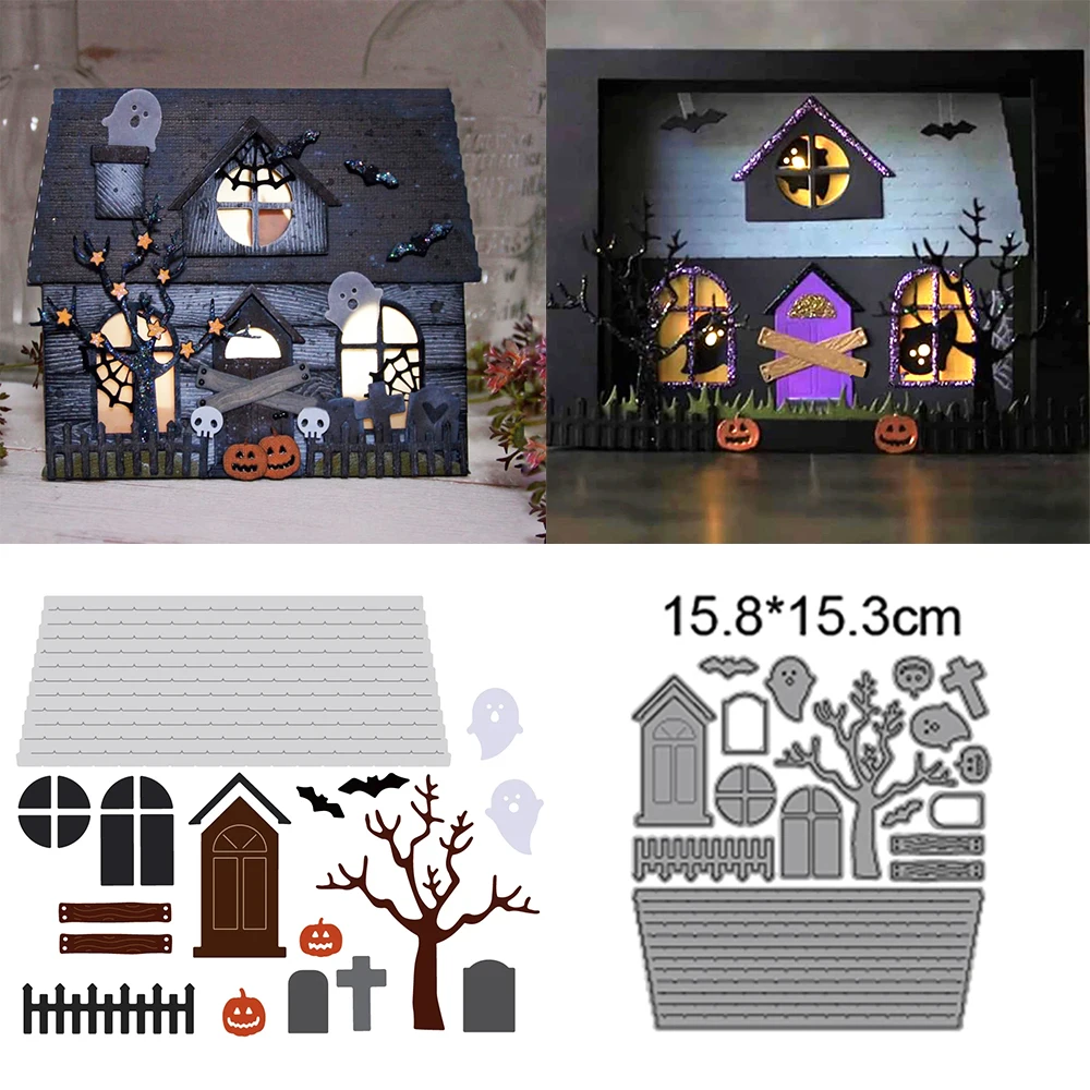 Halloween House 2022 New Arrivals Scrapbooking Metal Cutting Dies Clear Stamps Decoration DIY Embossed Album Card