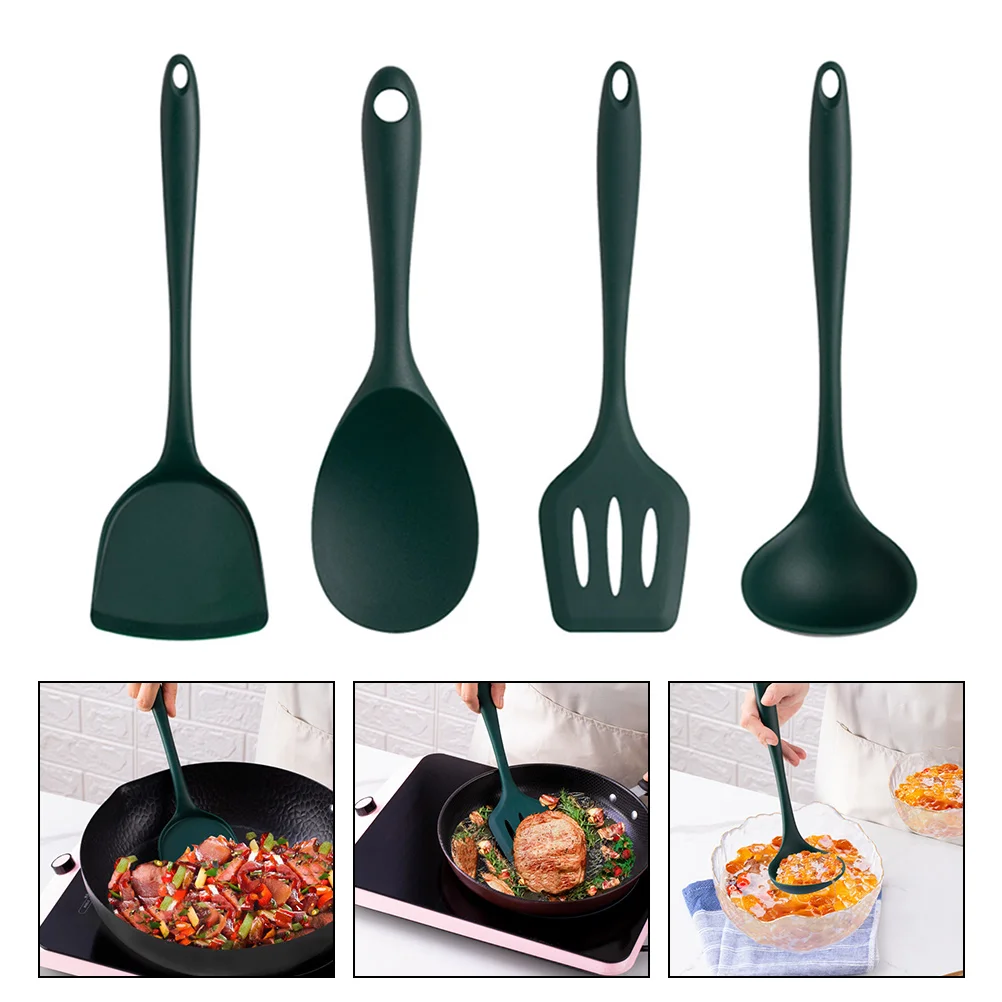 

Silicone Spatula Set Cooking Utensils Kitchen Rice Spoon Cookware Heat Resistantserving Spurtles Slotted Ladle Wok Paddle Tools