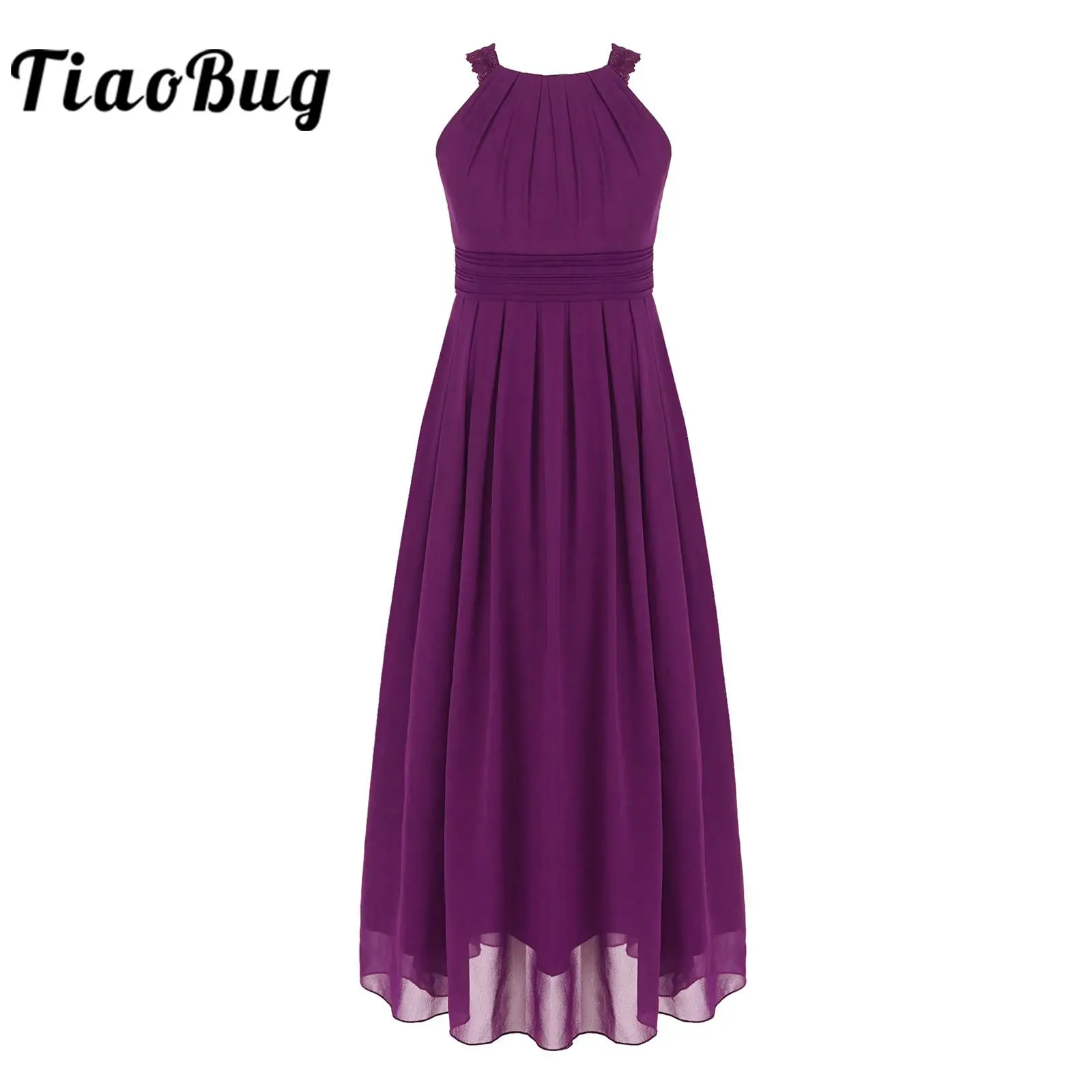 

Flower Girls Dresses For Party and Wedding Costume Elegant Lace Party Dress Childs Chiffon Prom Gown First Communion Clothing