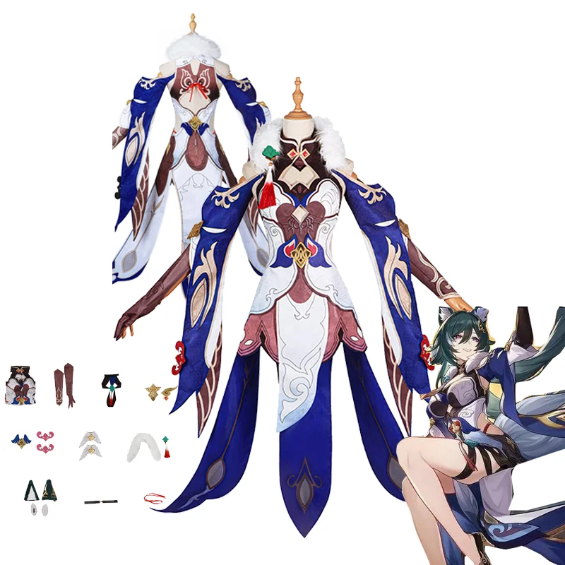 

Аниме юкун косплей Женский костюм игры Honkai звезда рельс ролевые игры Лолита платье перчатки женский стиль