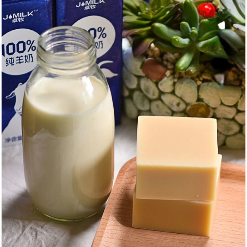 Goat Milk 100% Natural Handmade Soap Gentle Cleansing Skin Rejuvenation Fine Pore Pure Sweet Almond Goat Milk Soap