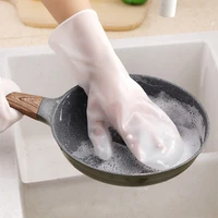 dishwashing gloves silicone waterproof kitchen cleaning magic brush anti scalding sanitary cleaning household gloves