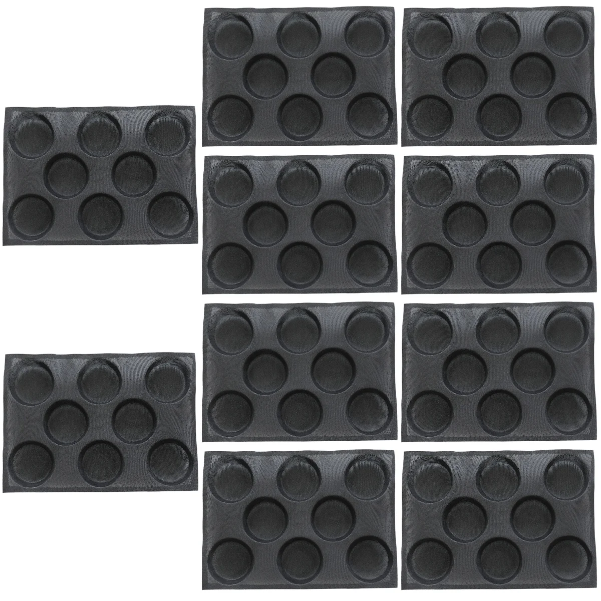 

10pcs Silicone Bun Pan, Non- Pan Bread Mold Hot Bread Forms, Round Perforated Bakery Sheets Bread Pan for, 8 Cavities