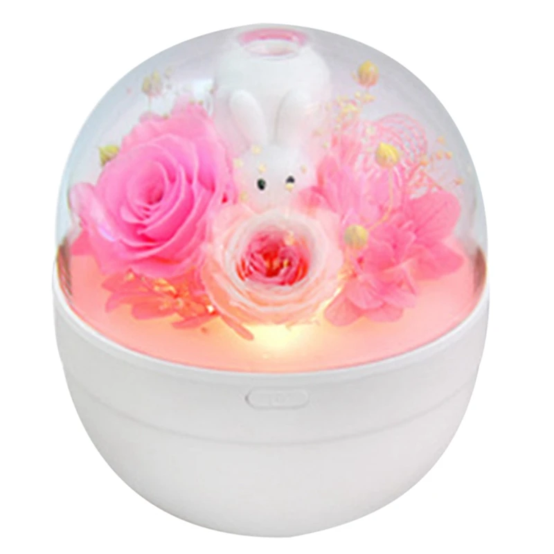 

Rechargeable Humidifier Sweet Rabbit Everlasting Flower Aroma Essential Oil Diffuser Air Fogger LED Water Replenishing