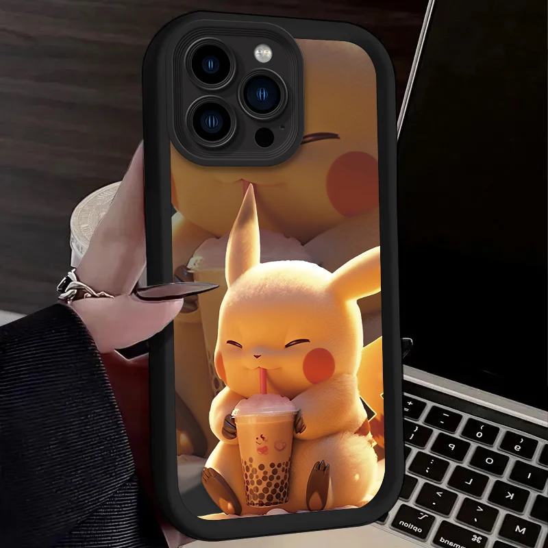 Мягкий силиконовый чехол для телефона с покемоном Пикачу iPhone 16 15 14 13 12 11 Pro Max XS X XR 8