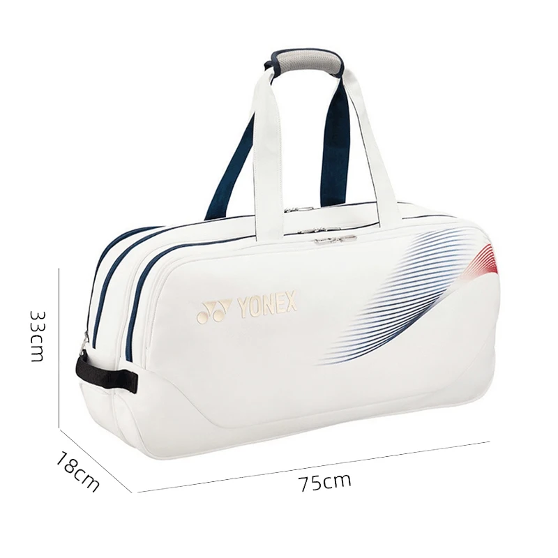2022 YONEX Badminton Bag For Men Waterproof Soft Leather Sports Bag Max For 6 Badminton Rackets With Shoes Compartment