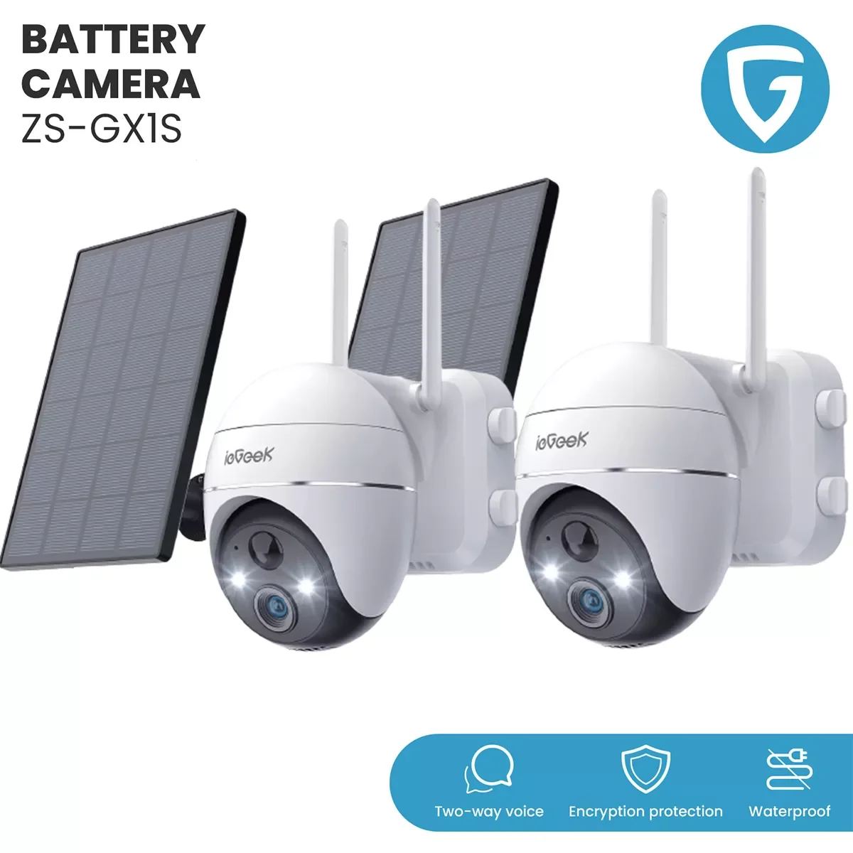 

IP-камера наружная с 4-кратным цифровым зумом, 1440P, Wi-Fi, PTZ