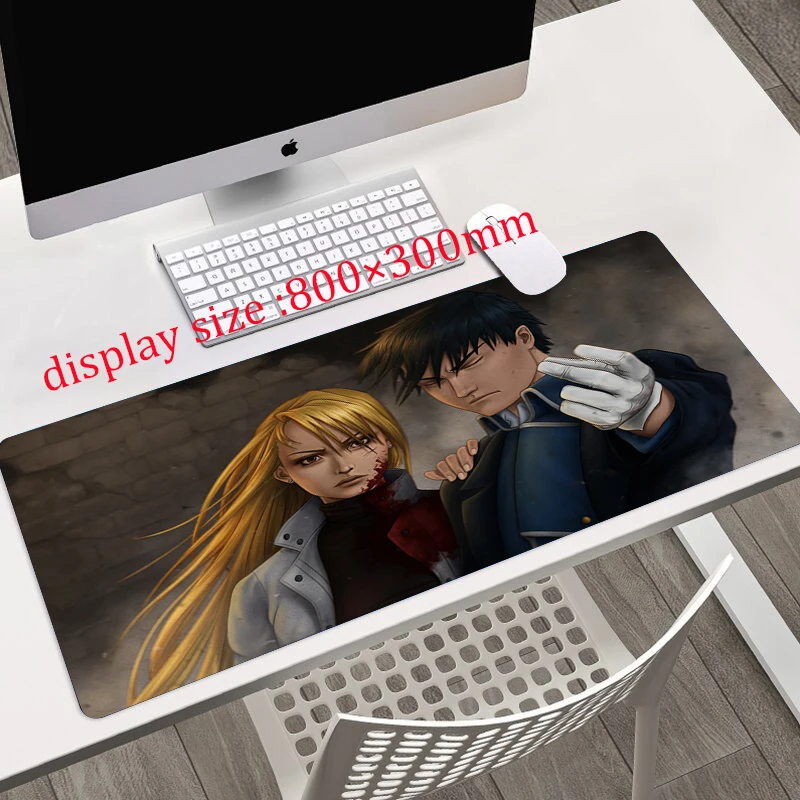 

Fullmetal Alchemist XXL Mouse Pad Gamer Accessory Hot Large Desk Pads Computer Lock Edge Keyboard Non-slip Mat Accessories