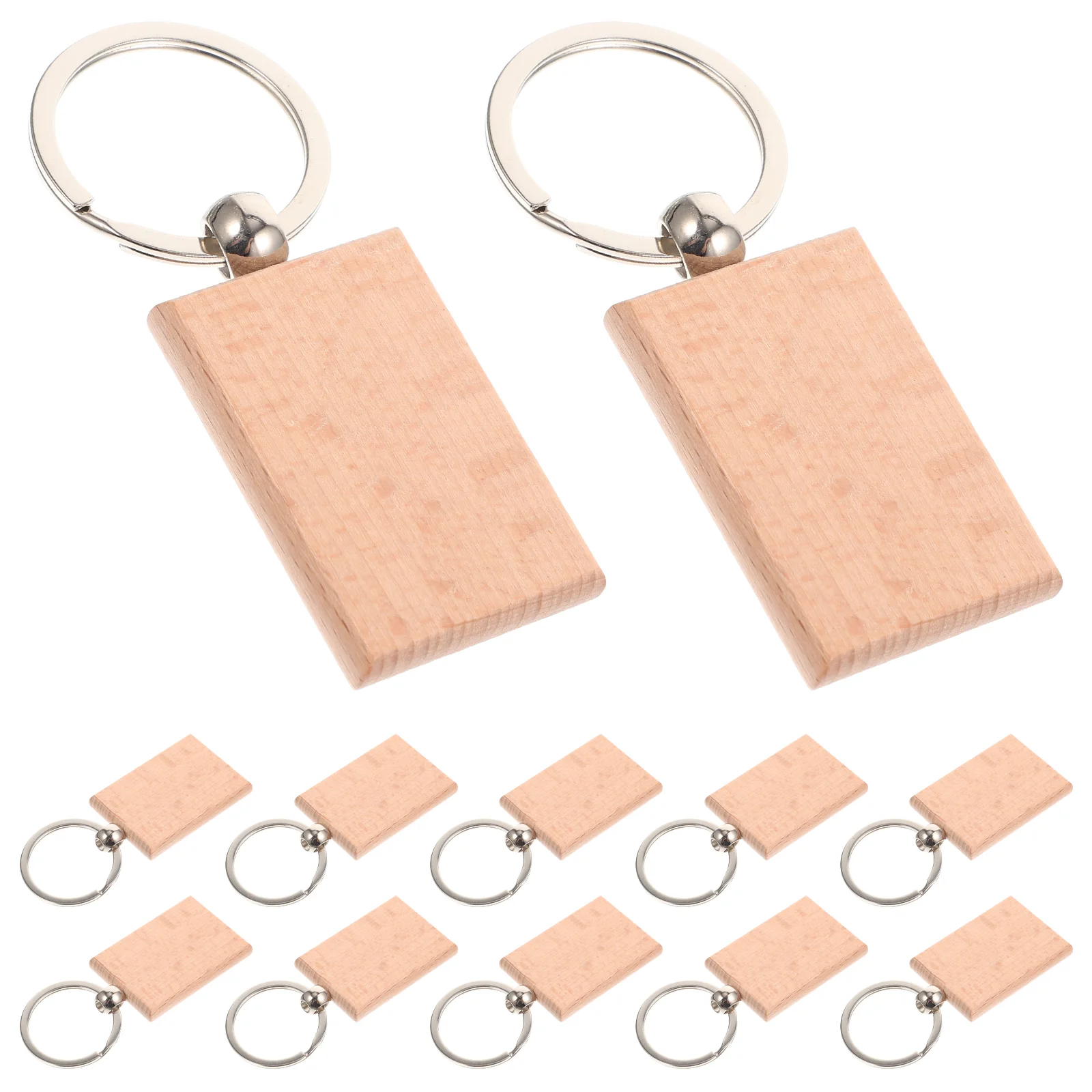 

30 Pcs Manual Wooden Keychain Mini Backpack Natural Beech Keyring Making Supplies
