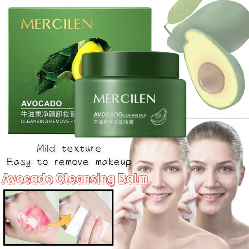 

Avocado Makeup Remover 75g Deep Cleansing Facial Makeup Eye Lip Makeup Remover Mild and Non-irritating Pore Cleansing