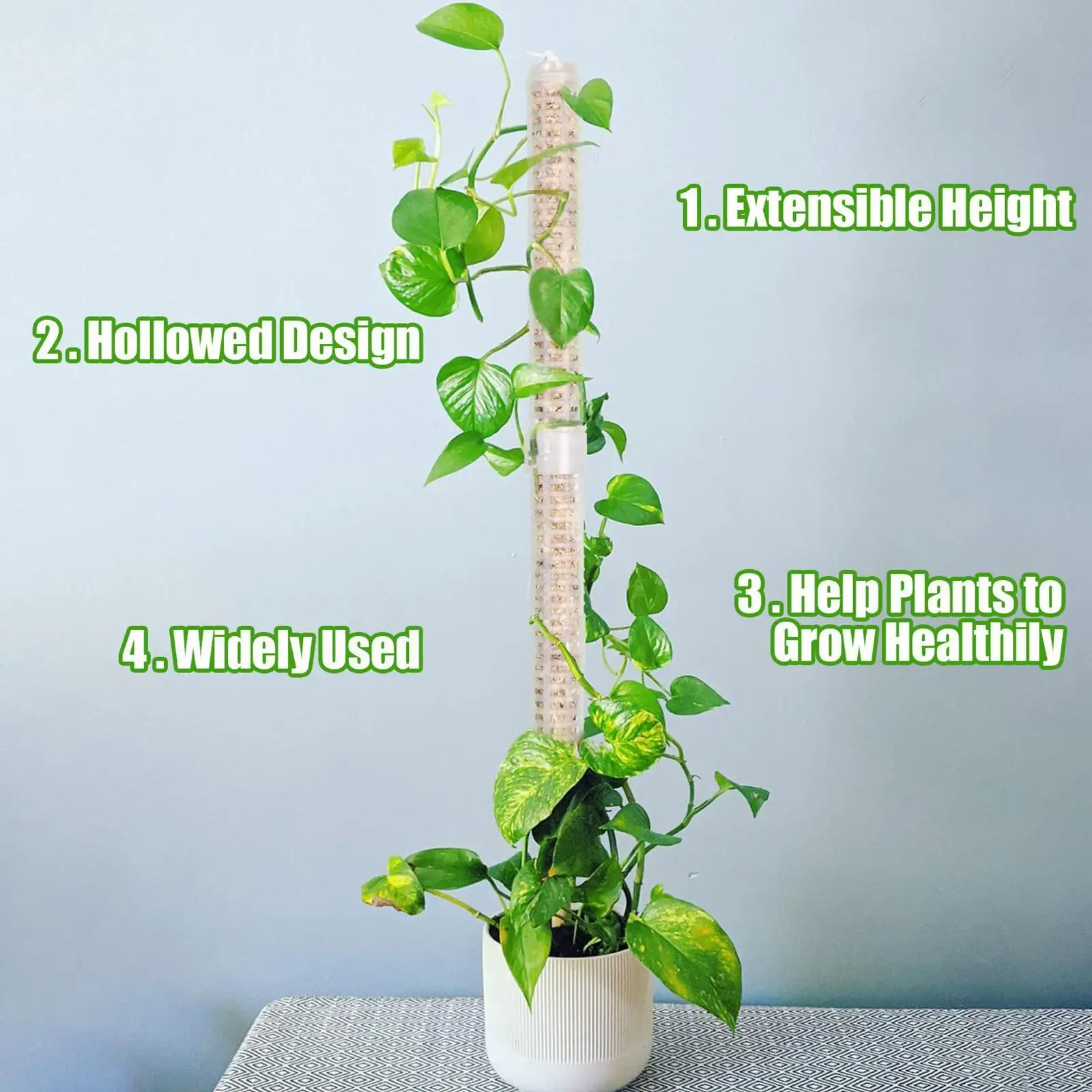 

39CM Plant Climbing Frame Stackable Plant Moss Stick Stick Climbing Supporting Plants Hollowed Moss Plastic Pole Design Pot D6T7