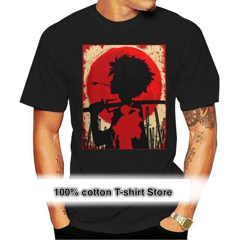 

Round Neck Samurai Champloo Swordman T Shirt Japan Samurai Sunset Mugen T-shirt Cartoon Design