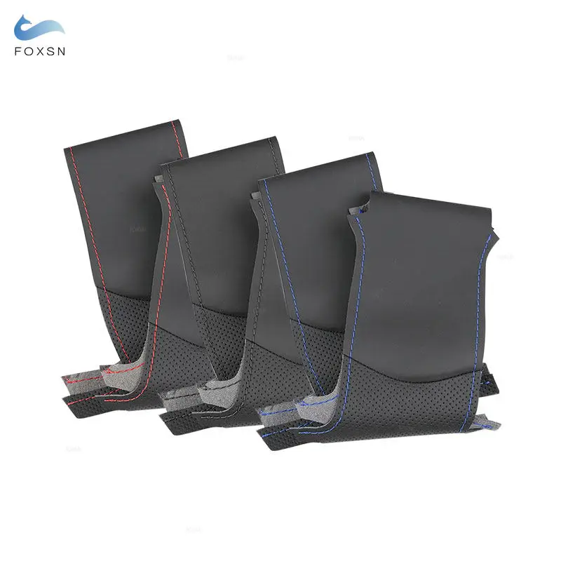 Перфорированная кожаная накладка на руль сшитая вручную для Hyundai Santa Fe 2013 2014 2015 2016