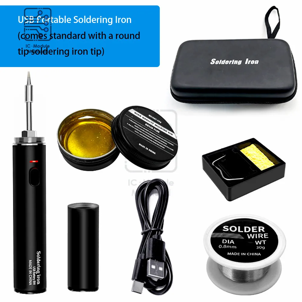 

USB Soldering Iron 18350 Lithium Battery Can Work Continuously for 1 Hour 10W Cordless Metal Lithium Ion Battery