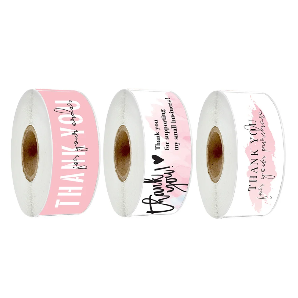 

Thank You Sticker Stickers Sealing Roll Label Business Gift Decals Labels Bakery Package Wrapround Seal Adhesive Packing Baking