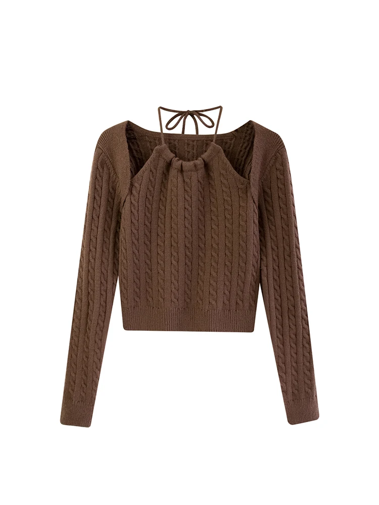 

New Fashion Autumn 2022 Sweater for Women Knitted Top Halter Pullovers Sweaters Soft Girl Knitted Jumpers