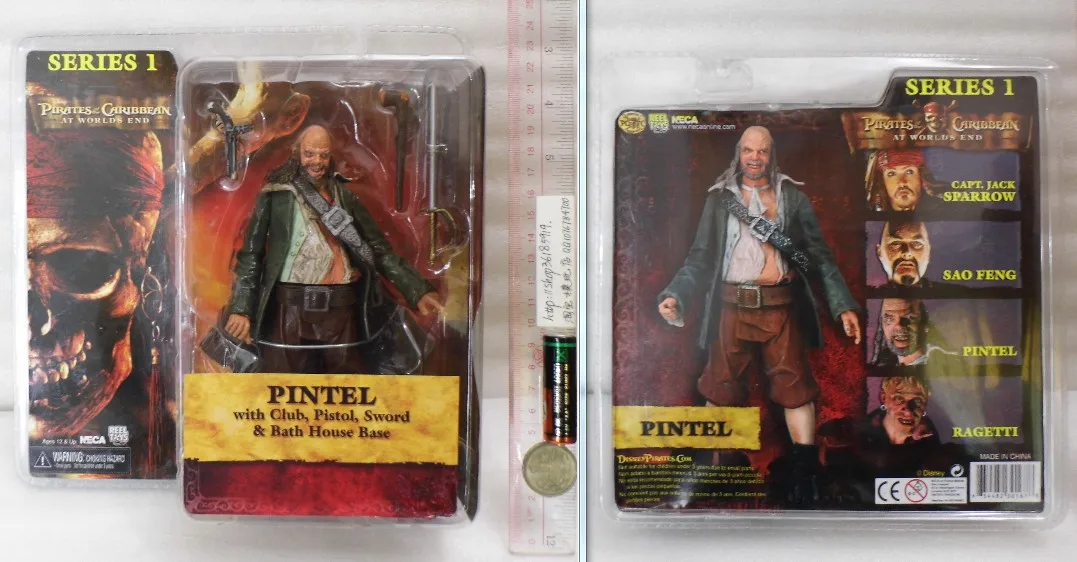 

Vogue Pirates of the Caribbean Pintel NECA Action Figure Model Toys Gift Classic Film Character with Club Pistol Sword