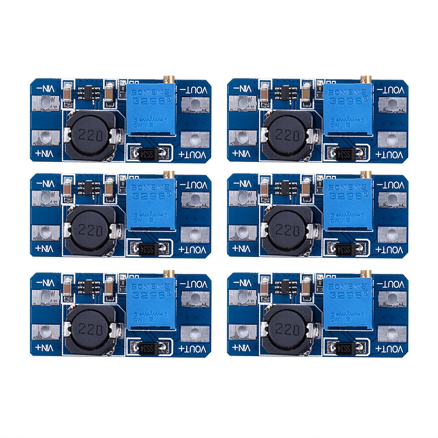 

6pcs MT3608 DC 2A Step Up Power Booster Module 2v-24v Boost Converter for Arduino