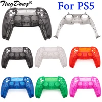 full set transparent clear front back housing shell case cover suit for ps5 gamepad controller accessories