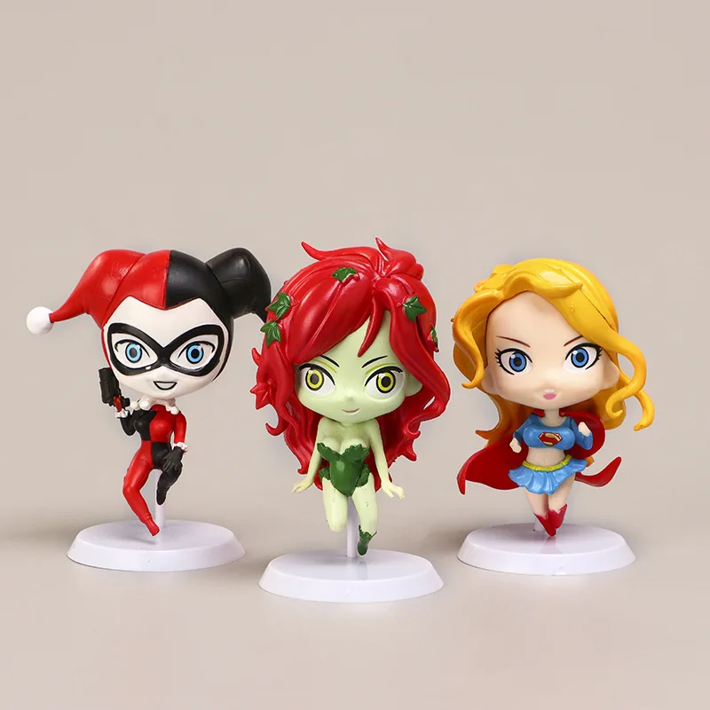 DC Аниме фигурки Супергерл Харли Квинн Ядовитый плющ Бэтгерл ПВХ коллекционные