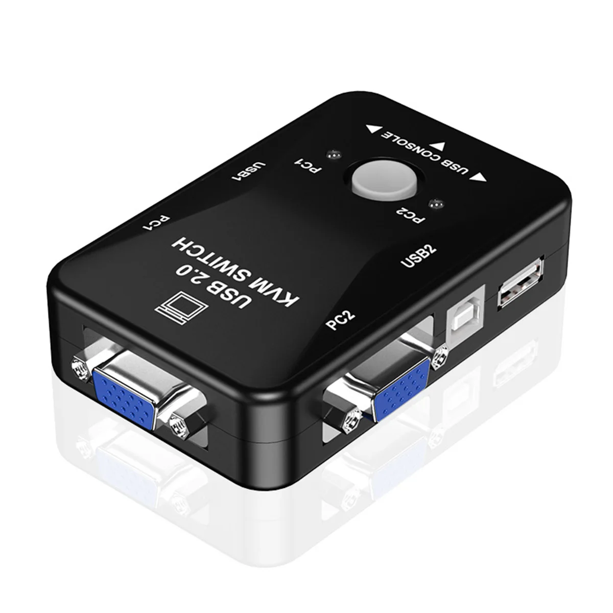 

2-Port USB KVM Switch Box for PC Monitor/Keyboard/Mouse Control Plug and Play
