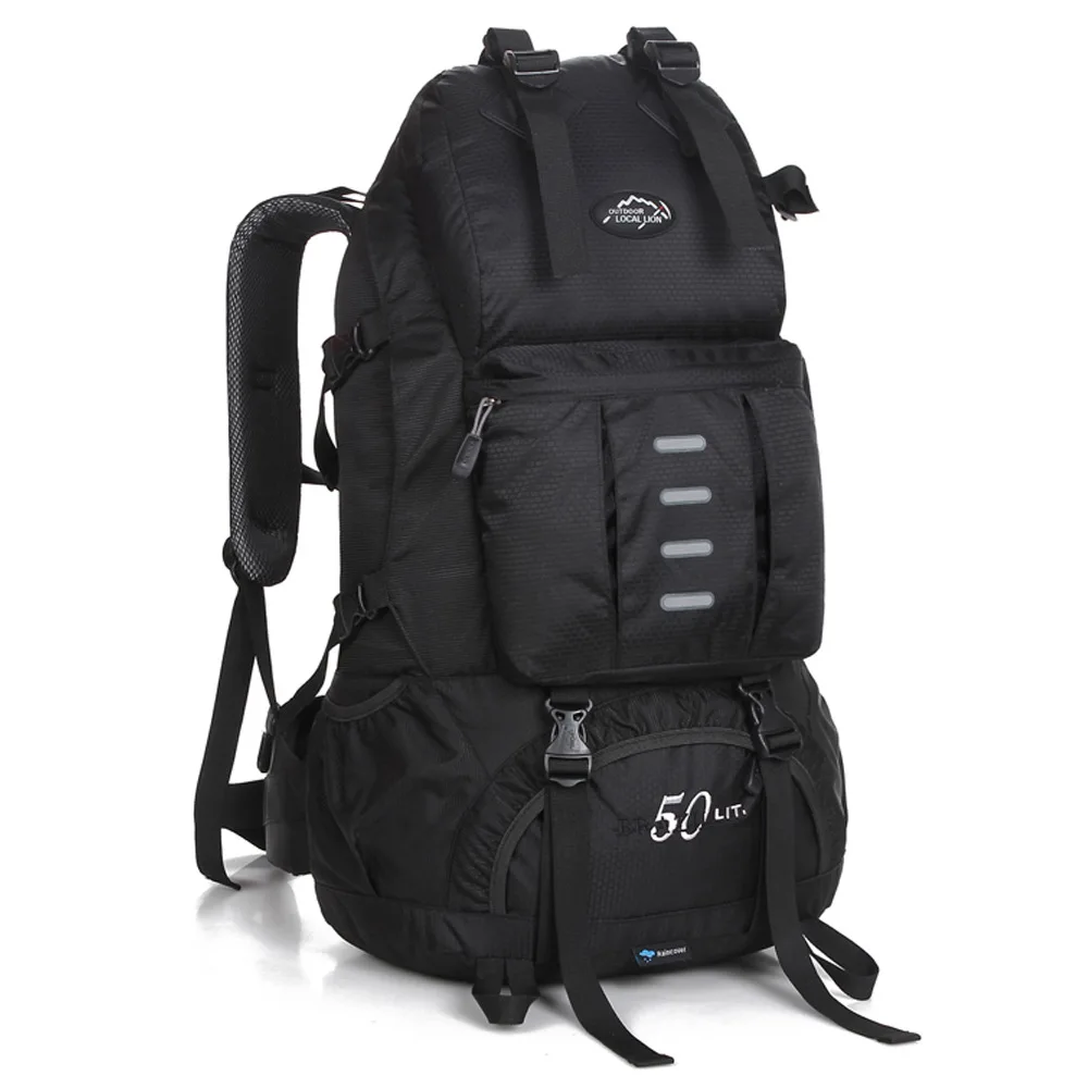 50L Backpack Outdoor Mountaineering Backpack Large Capacity Storage Travel Bag Men's Camping Hiking Backpack Women's Rucksack