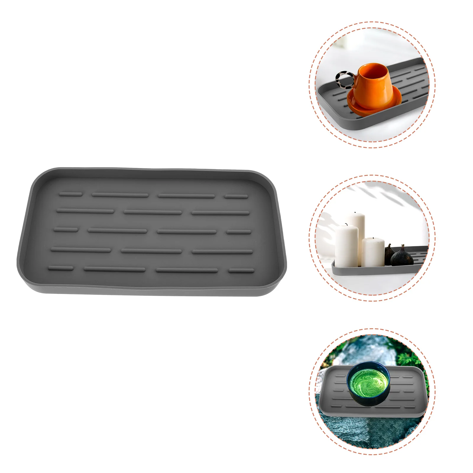 

Silicone Drying Mat Household Silicone Tray Anti-scald Kitchen Mat Countertop Drying Mat