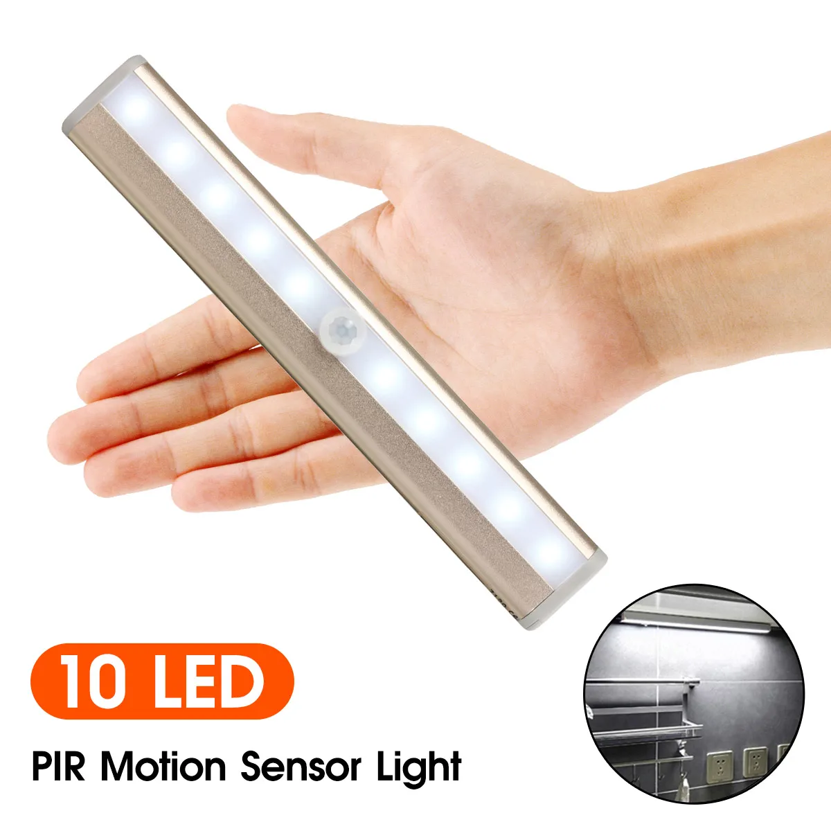 

PIR Human Body Motion Sensor Light Wireless LED Night Light Night Lamp For Kitchen Cabinet Wardrobe Lamp Staircase Backlight