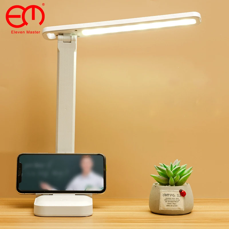 

Led Desk Lamp 3 Color Stepless Dimmable Touch Foldable Table Lamp Bedside Reading Eye Protection Night Light DC5V USB Chargeable