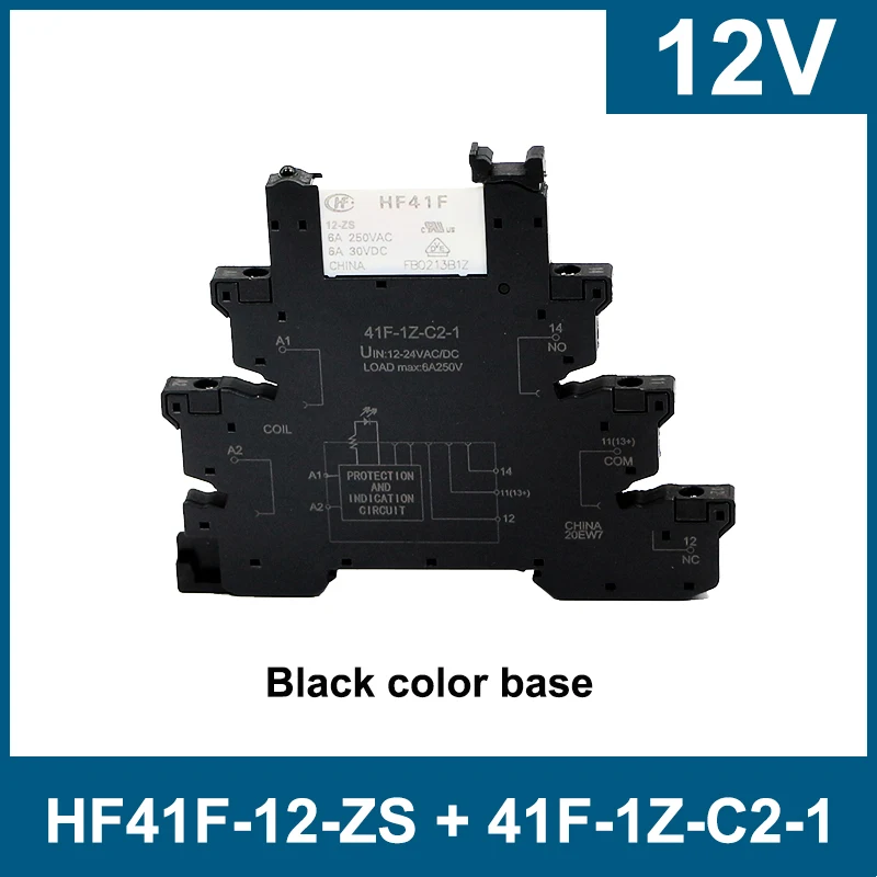 

6A 1CO реле 41F-5-ZS 41F-12-ZS 41F-24-ZS, 5 В, 12 В, 24 В, DIN-крепление со стандартным высокочастотным ультратонким реле/SSR